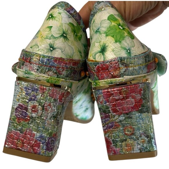 L'Artiste Spring Step Luckigirl Mary Jane Pump Green Multicolor Beaded Sz 41 - Picture 14 of 16